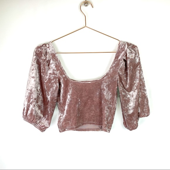 URBAN OUTFITTERS Pink Velvet Bustier Top - Picture 4 of 11
